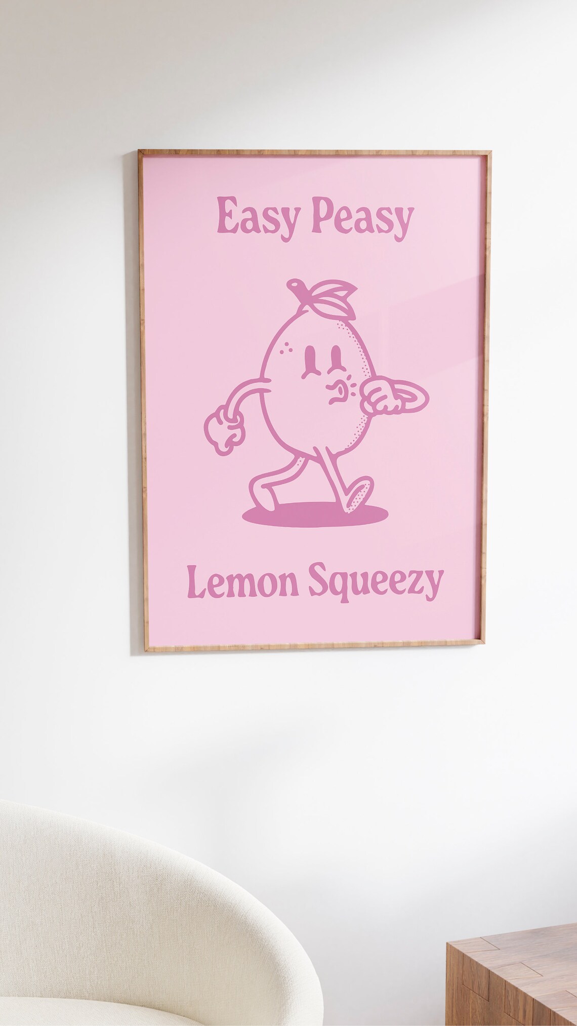 Easy Peasy Lemon Squeezy Retro Lemon Art Print - Image 2