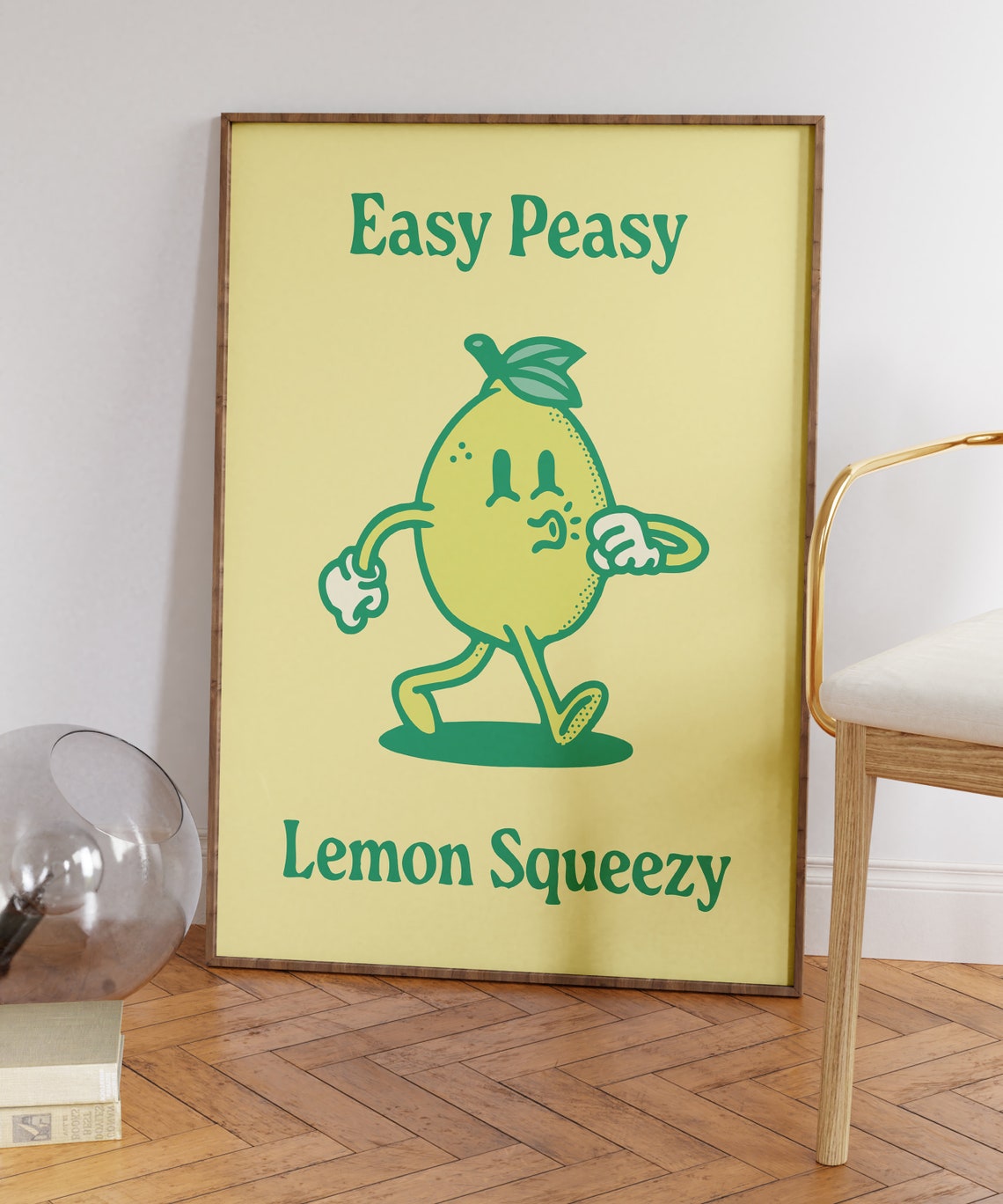 Easy Peasy Lemon Squeezy Poster Retro Lemon Art Print 70s Wall Decor Downloadable Wall Art Funny Quote Printable Retro Poster - Image 7