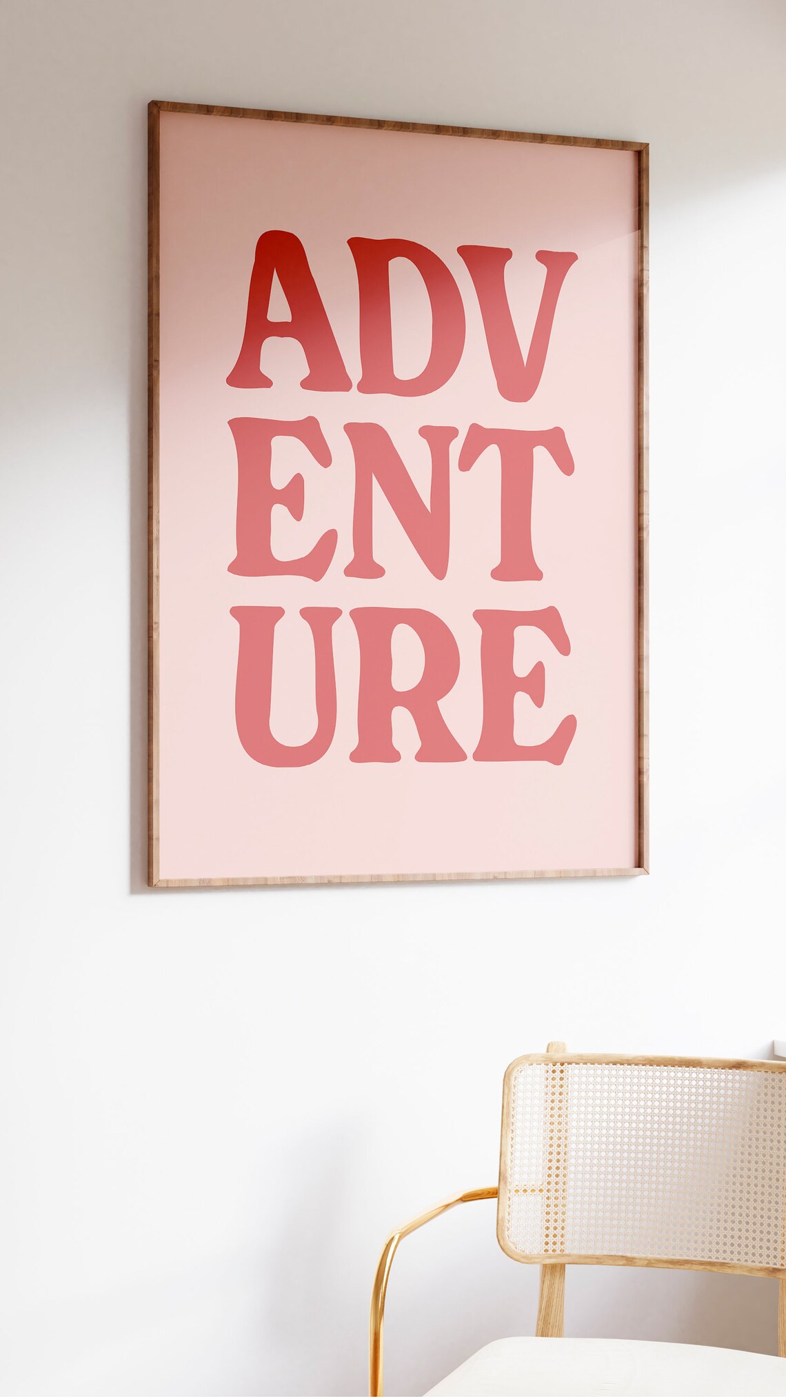 Adventure Stacked Pink Bold Typography Retro Wanderlust Quote Poster - Image 2