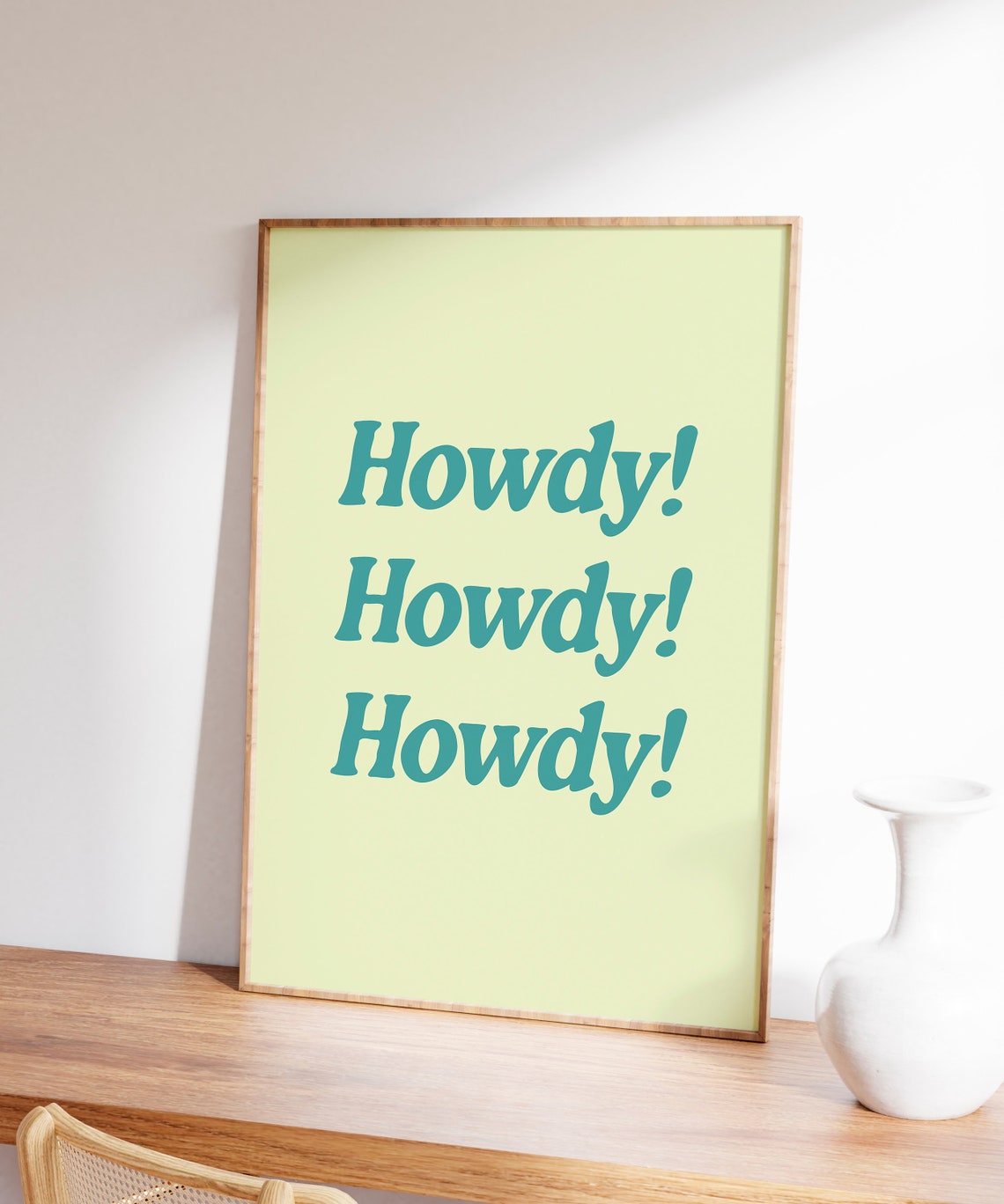 Howdy Howdy Howdy Teal Western Bold Typography Cowboy Quote Poster - Image 7