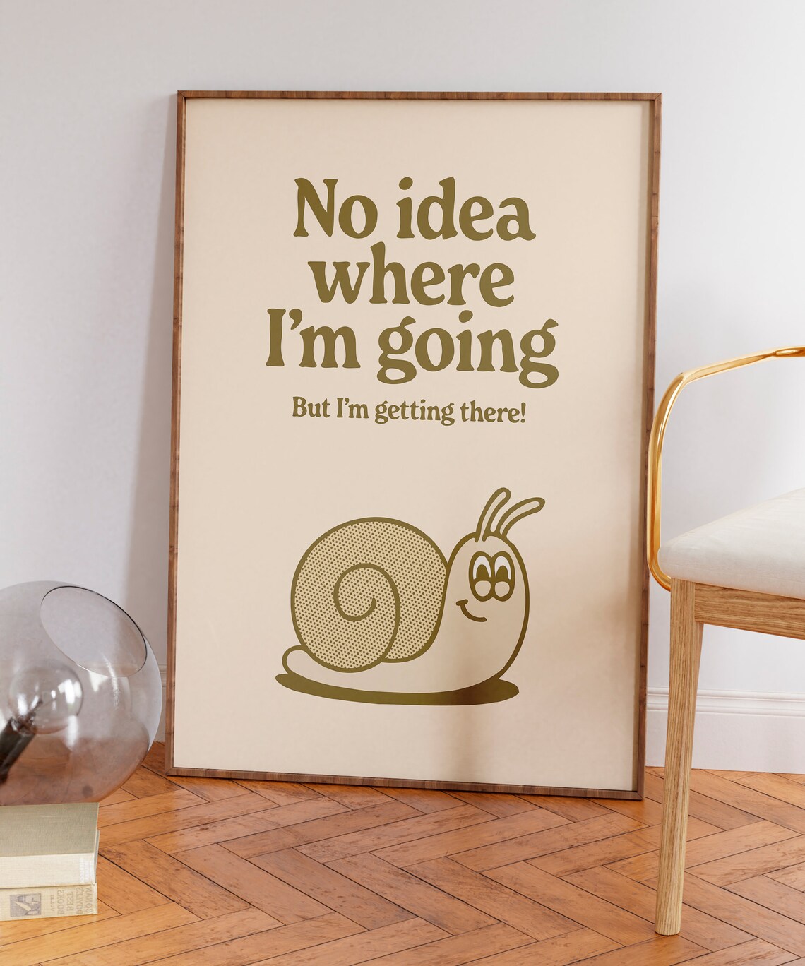 Getting There Retro Quote Art Print, Brown Funky Decor - Image 5