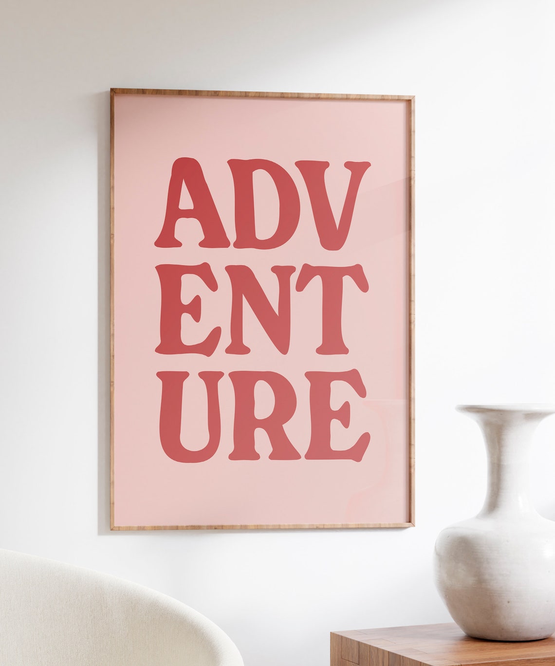 Adventure Stacked Pink Bold Typography Retro Wanderlust Quote Poster - Image 4