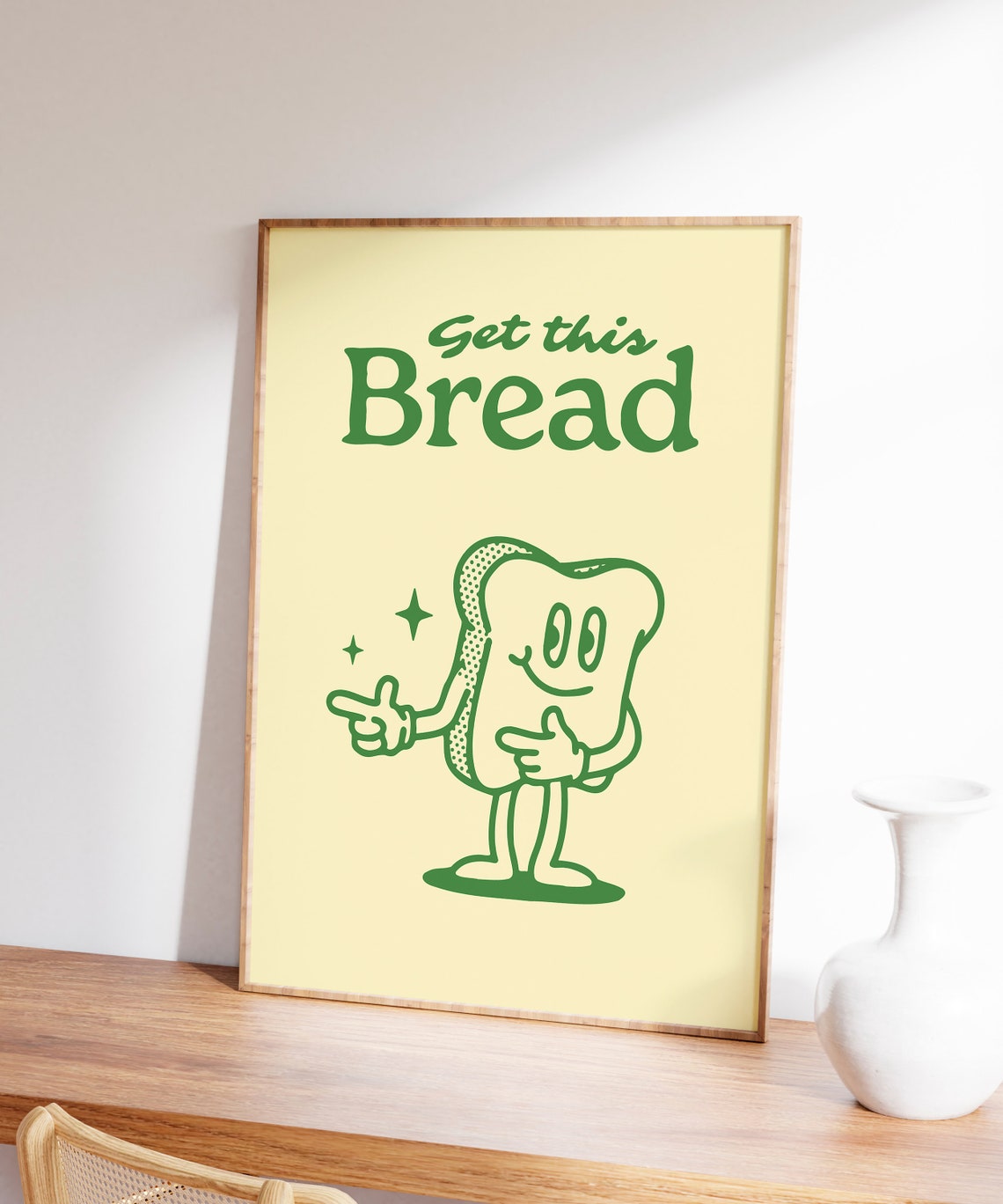 Get This Bread Wall Art Print Positive Poster Downloadable Art Motivation Mindset Print Retro Wall Decor Printable Wall Art Fun Prints - Image 3