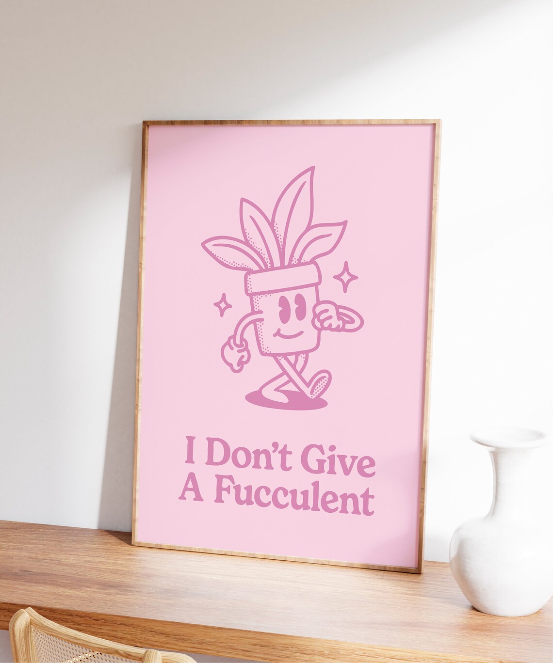 Funny Succulent Pun Quote Poster for Plant Lovers Pink Room Decor - Image 7