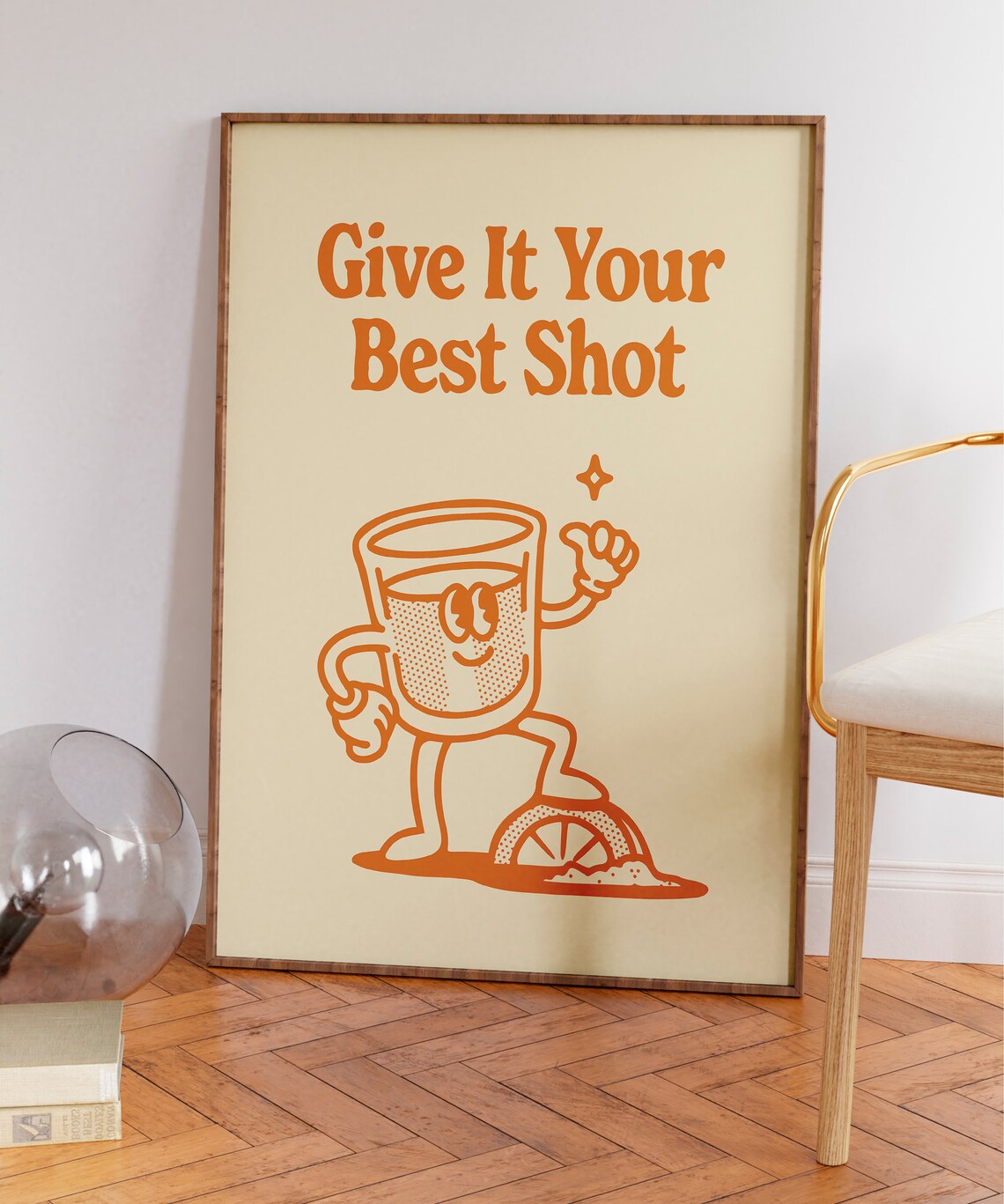 Give It Your Best Shot Tequila Retro Mascot Home Bar Art Poster - Image 7