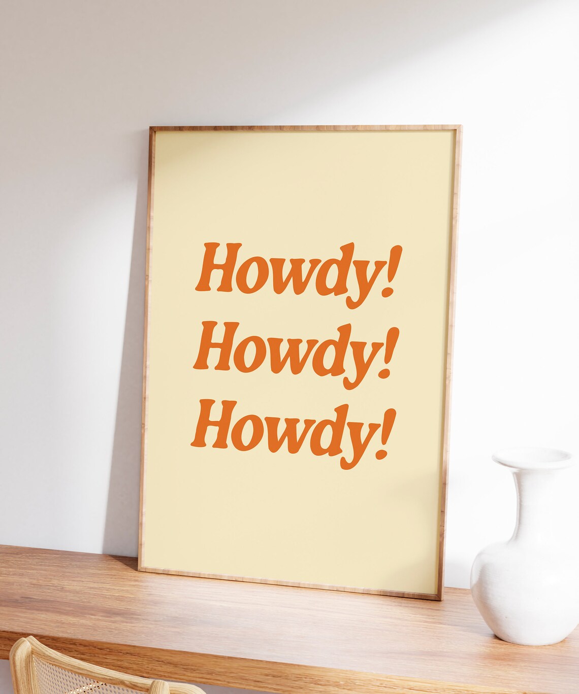 Howdy Howdy Howdy Retro Orange Cowboy Typography Quote Decor Poster - Image 7