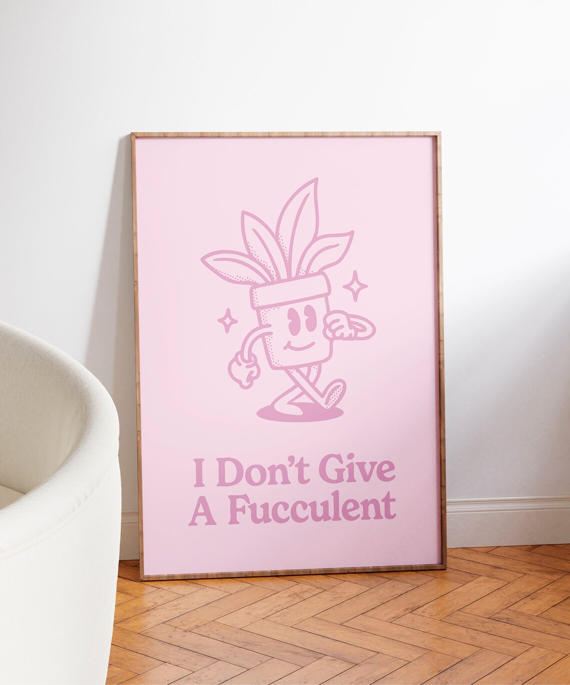 Funny Succulent Pun Quote Poster for Plant Lovers Pink Room Decor - Image 4