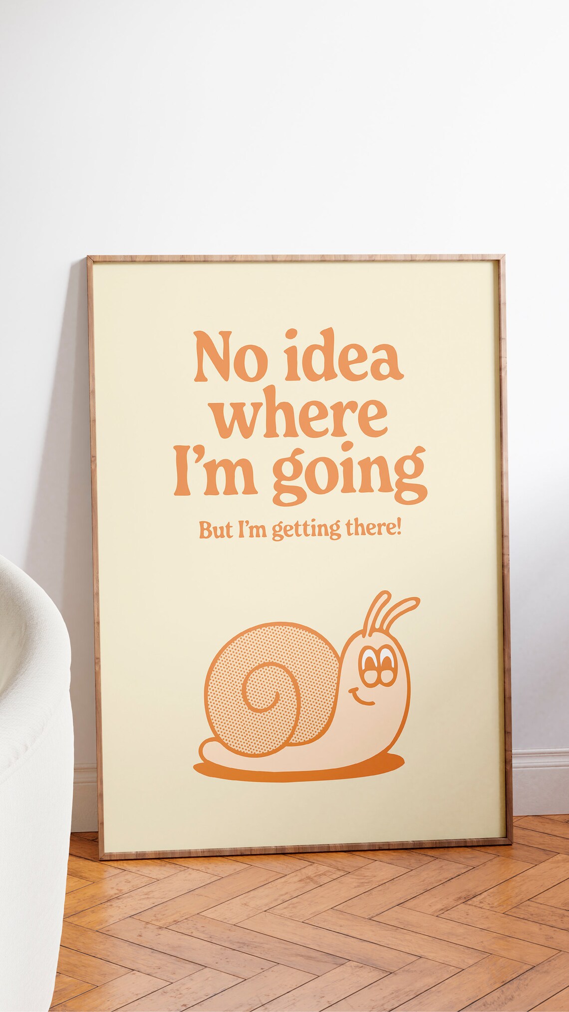 Retro Snail Aesthetic Quote Art Print - Image 2