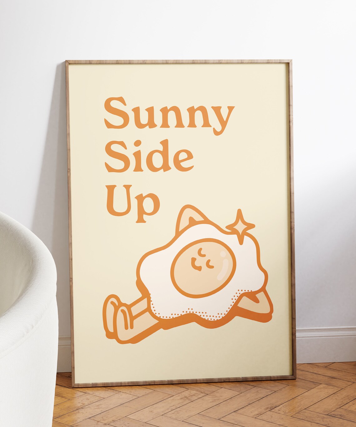 Sunny Side Up Retro Kitchen Quote Art Print - Image 4