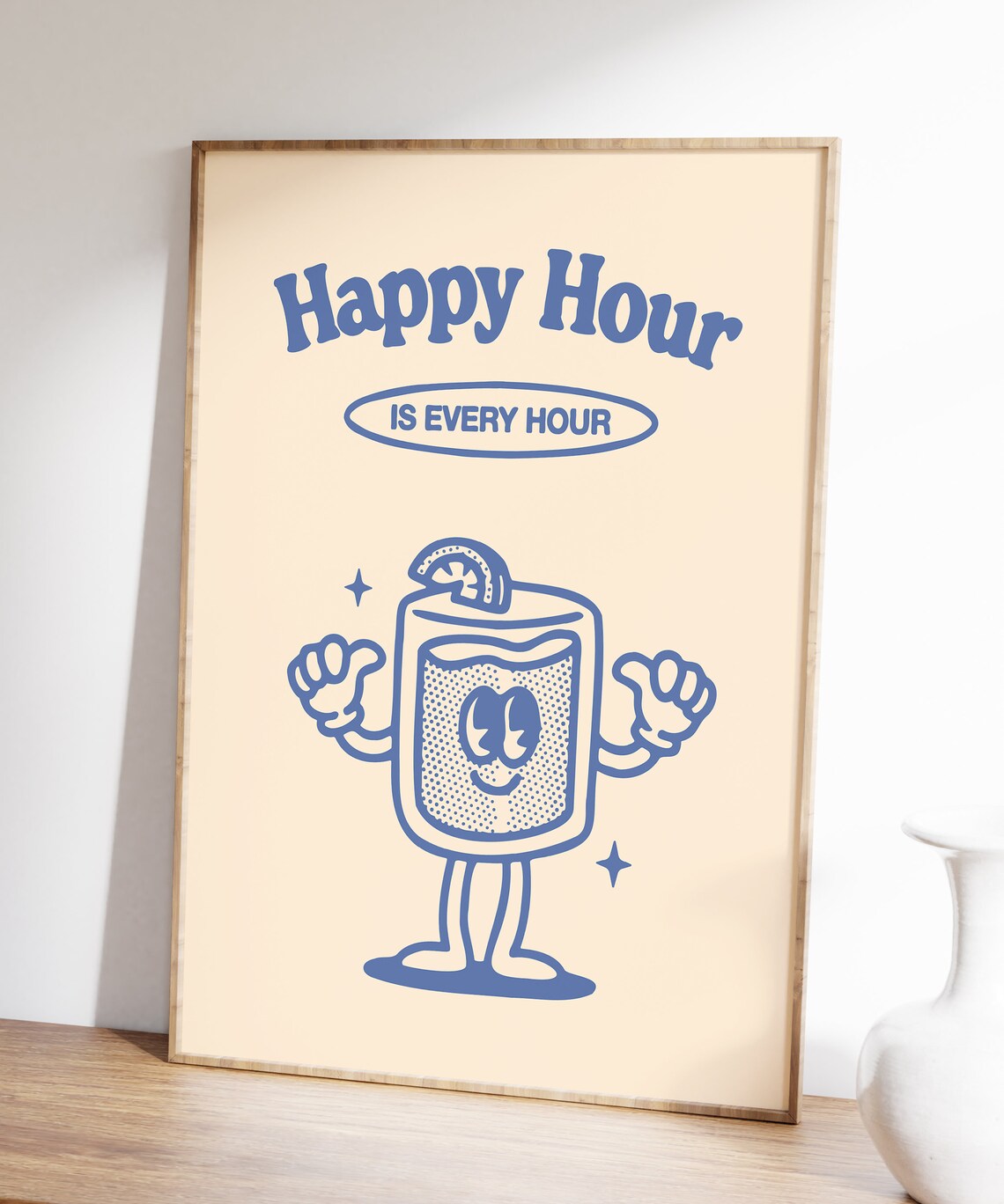 Retro Happy Hour Cocktail Poster, Groovy 70s Decor - Image 3