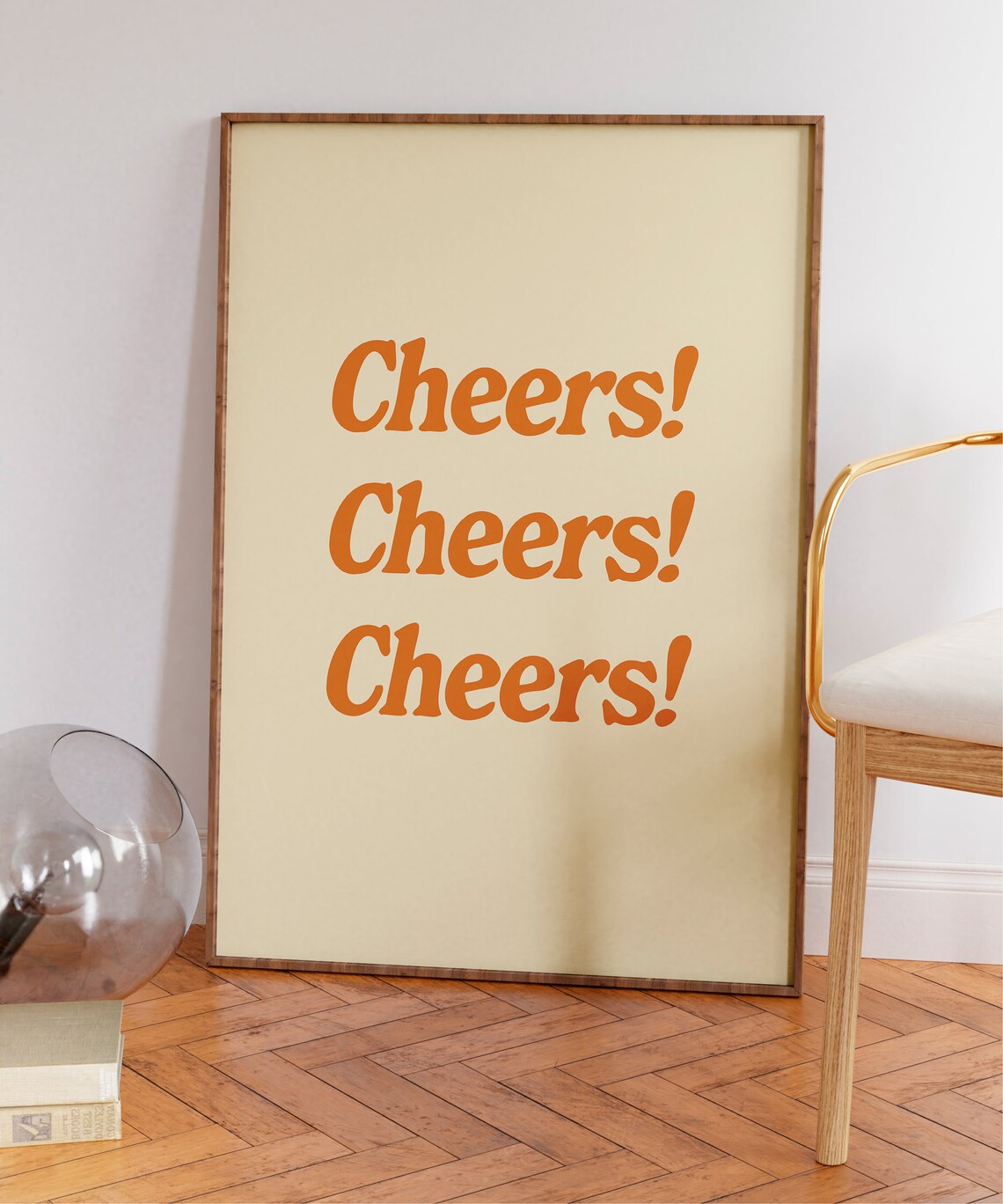 Cheers Print Bar Cart Wall Art Retro Bar Cart Poster Bar Print Orange Trendy Bar Print Cheers Sign Downloadable Art Retro Poster - Image 7