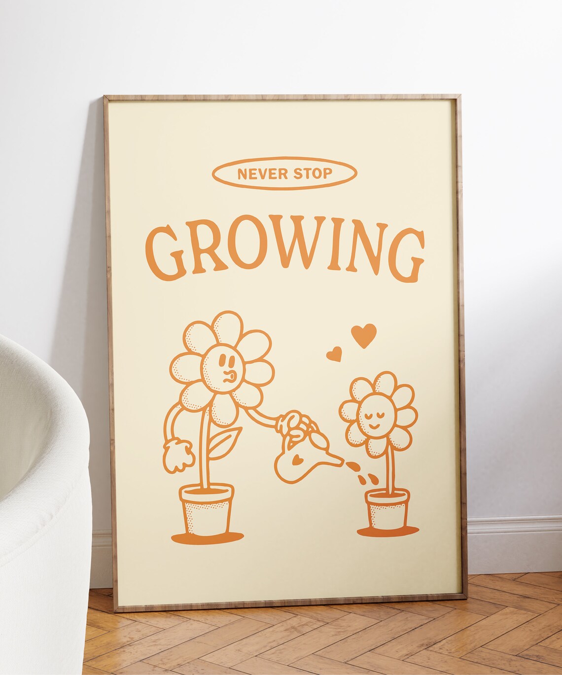 Never Stop Growing Retro Motivational Art Print - Image 4