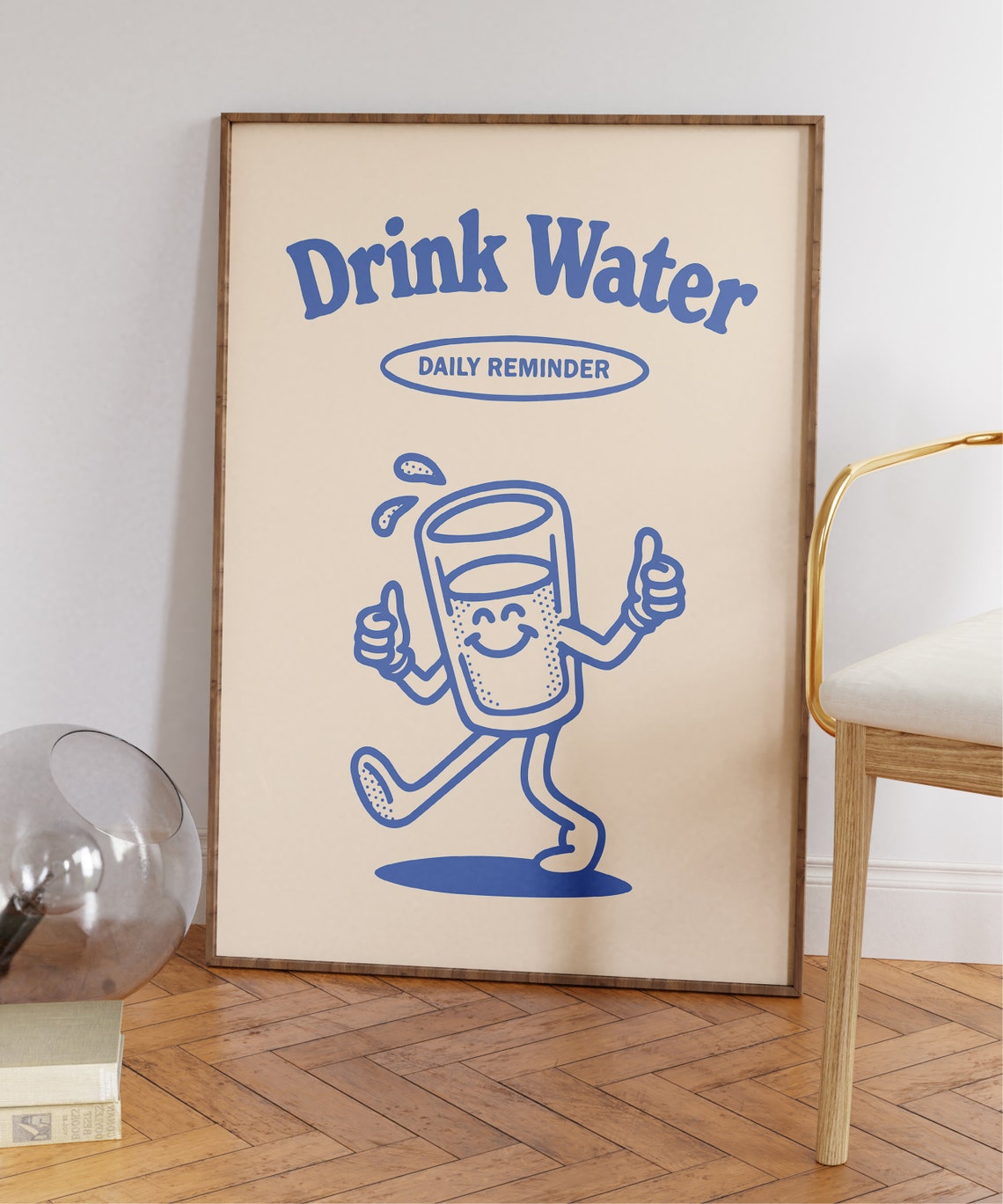 Drink Water Retro Typography Art Print - Image 7