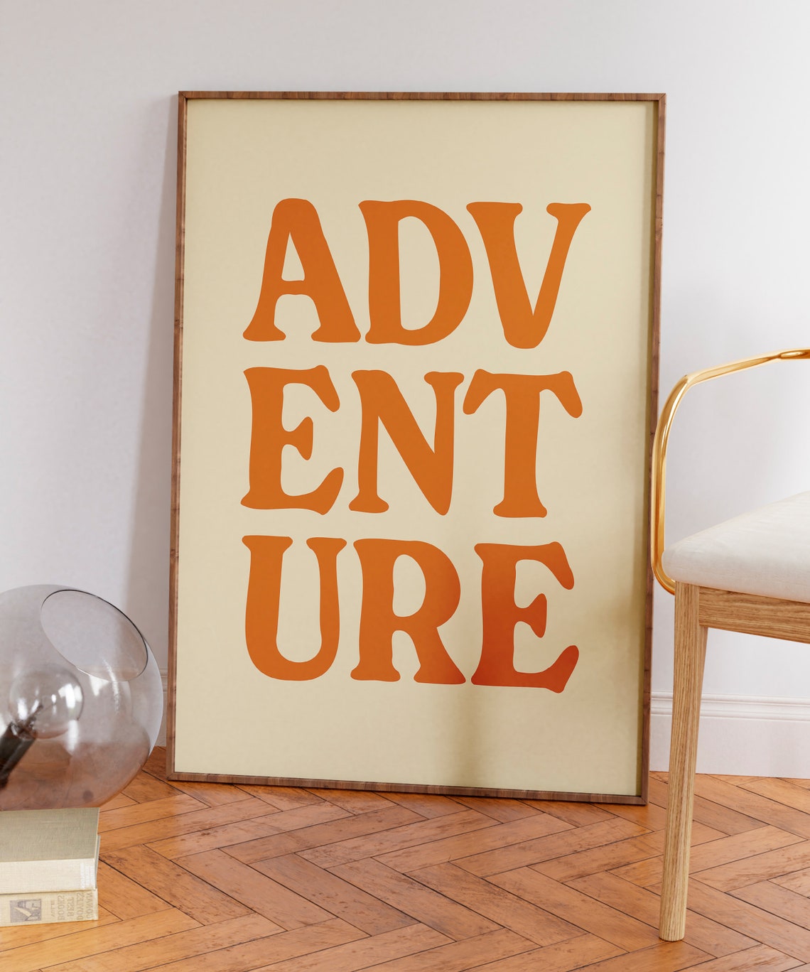 Adventure Bold Retro Typography Cream and Orange Quote Poster - Image 7