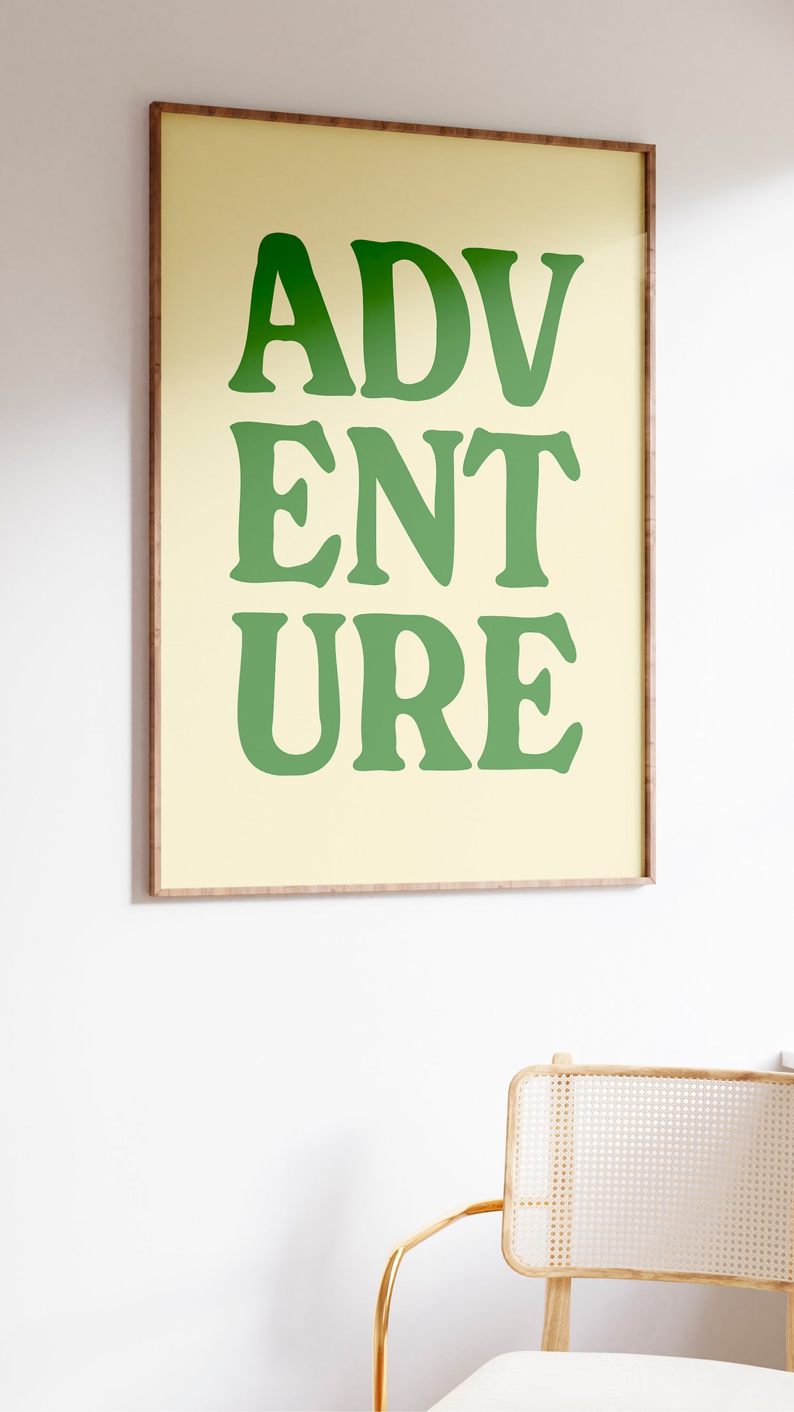 Adventure Green Bold Block Letters Typography Cream Quote Poster - Image 2