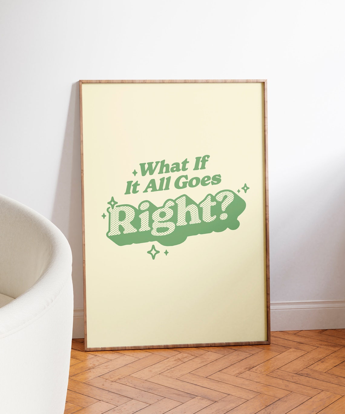 What If It All Goes Right Green Seventies Retro Typography Poster - Image 4