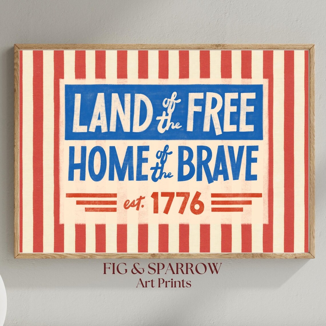 Americana 4th Of July Vintage Poster, Land The Free