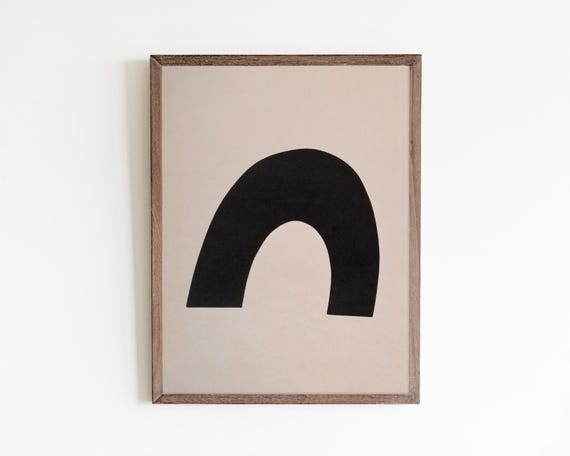 Vintage Minimalist Abstract Shapes Mid Century Modern Wall Art Minimal Geometric Decor
