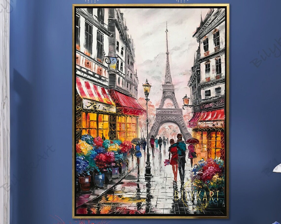 Love In Paris, Eiffel Tower Romantic Art Print - Image 3