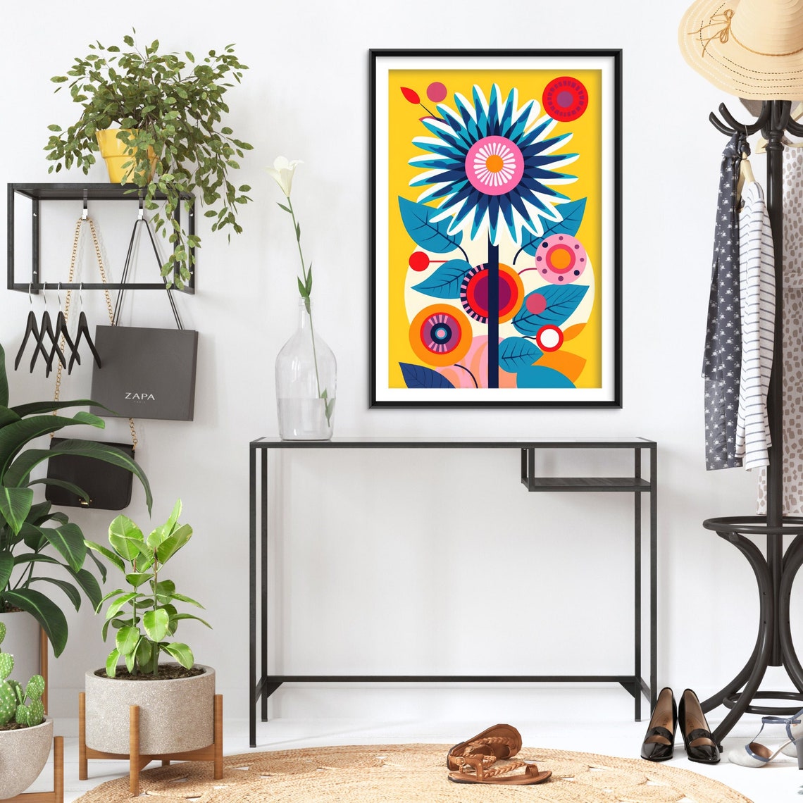 Bold Pop Art Daisy Bloom in Sunshine Yellow Botanical Poster - Image 2