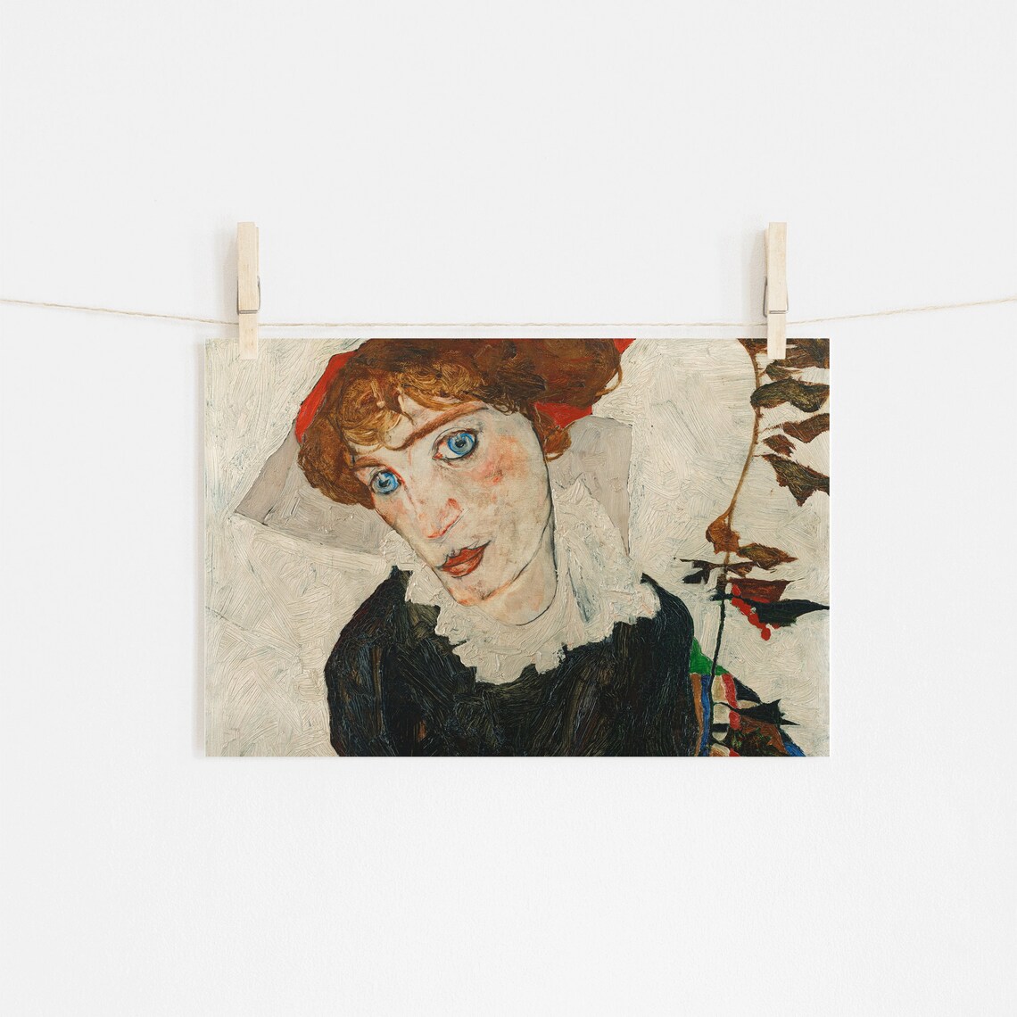 Egon Schiele Portrait Of Wally Neuzil, Classic Art Print - Image 3