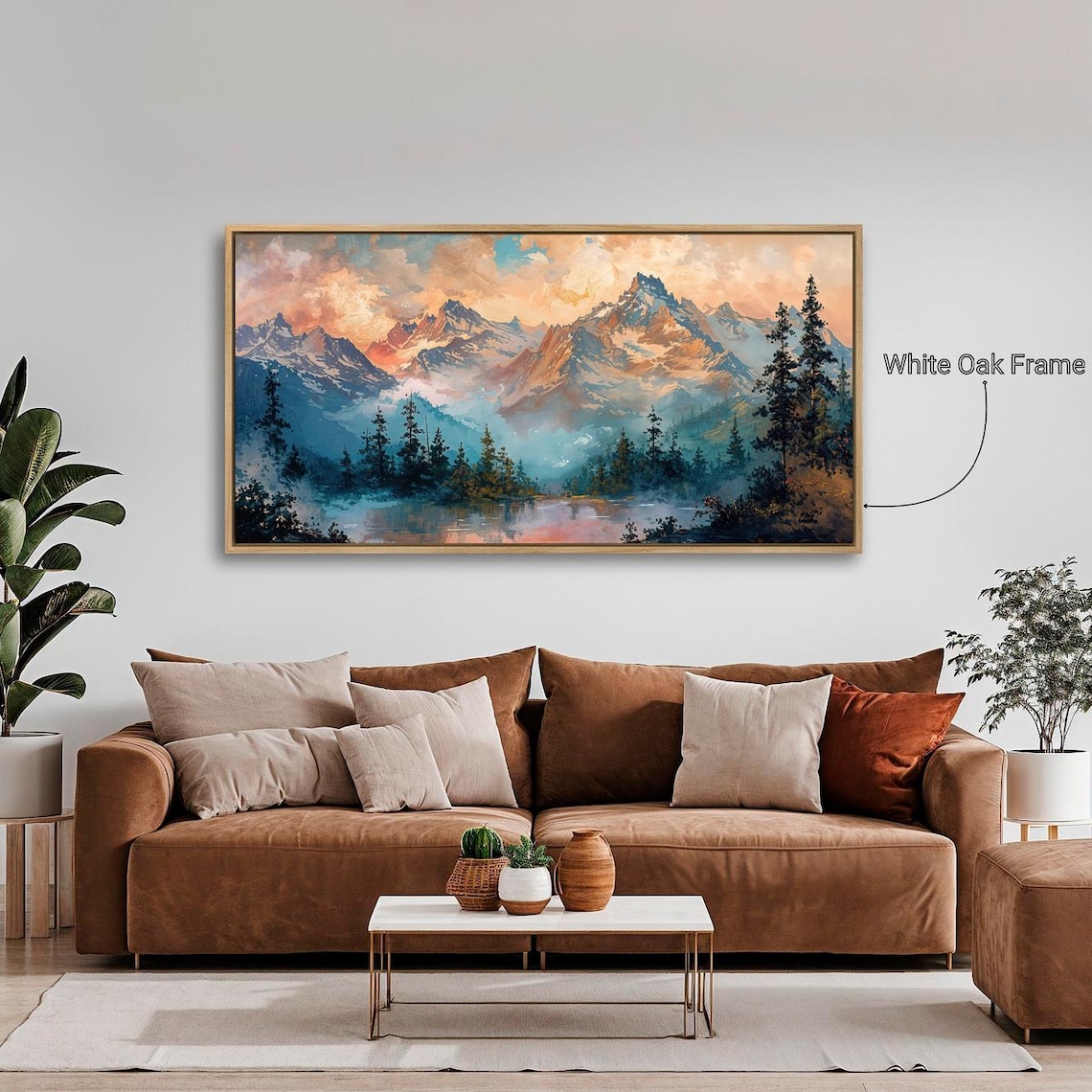 Mystic Mountain Landscape, Snowy Peaks and Lake Art Print - Image 5