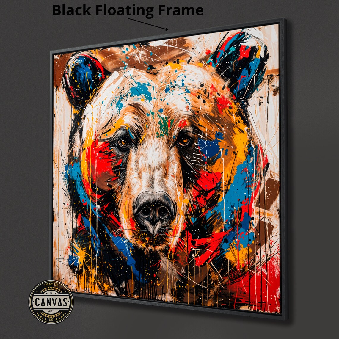 Colorful Grizzly Bear Abstract Wildlife Art Print - Image 5