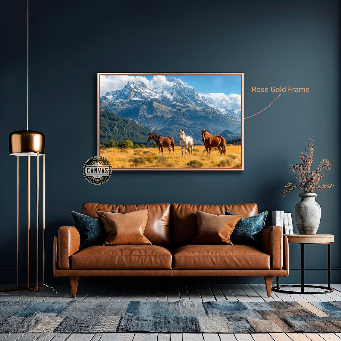 Mountain Landscape with Grazing Horses Art Print - Image 5