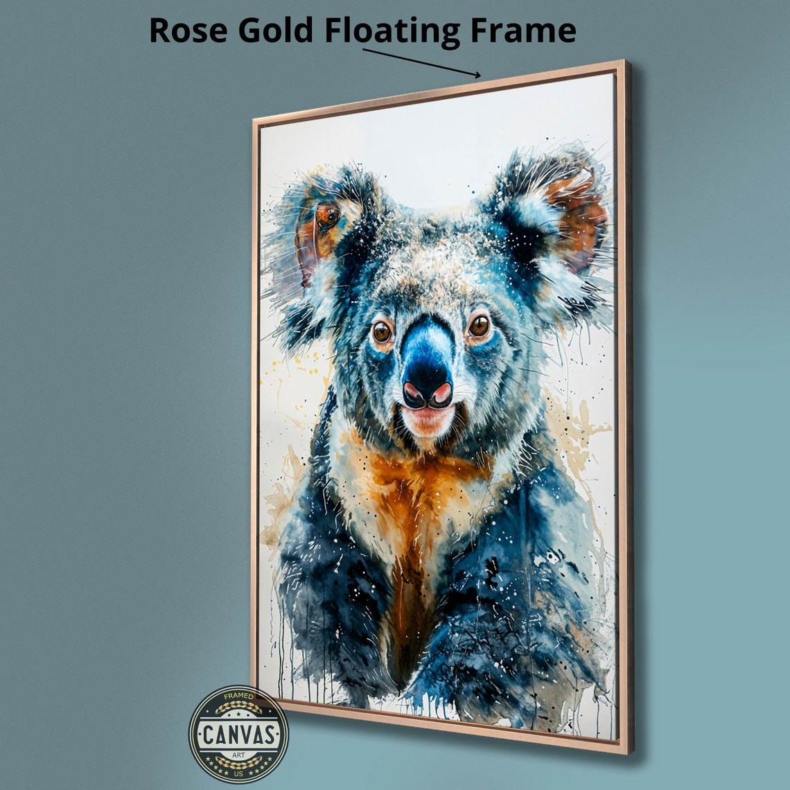 Expressive Koala Colorful Watercolor Splash Australian Animal Poster - Image 2