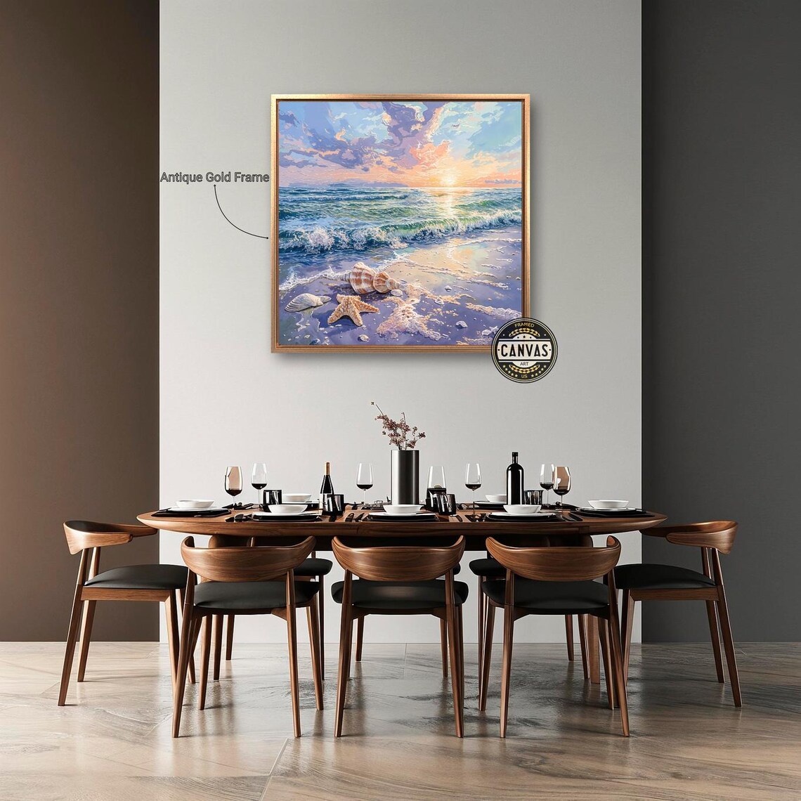 Beach Sunset With Ocean Waves, Coastal Art Print - Image 4