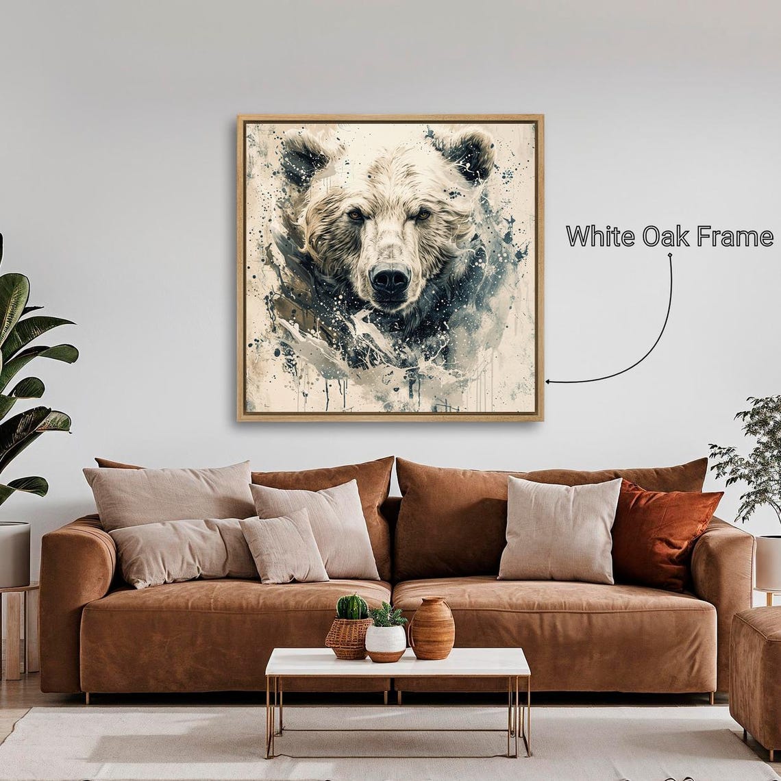 Mighty Grizzly Bear Face Abstract Wildlife Monochrome Poster - Image 5