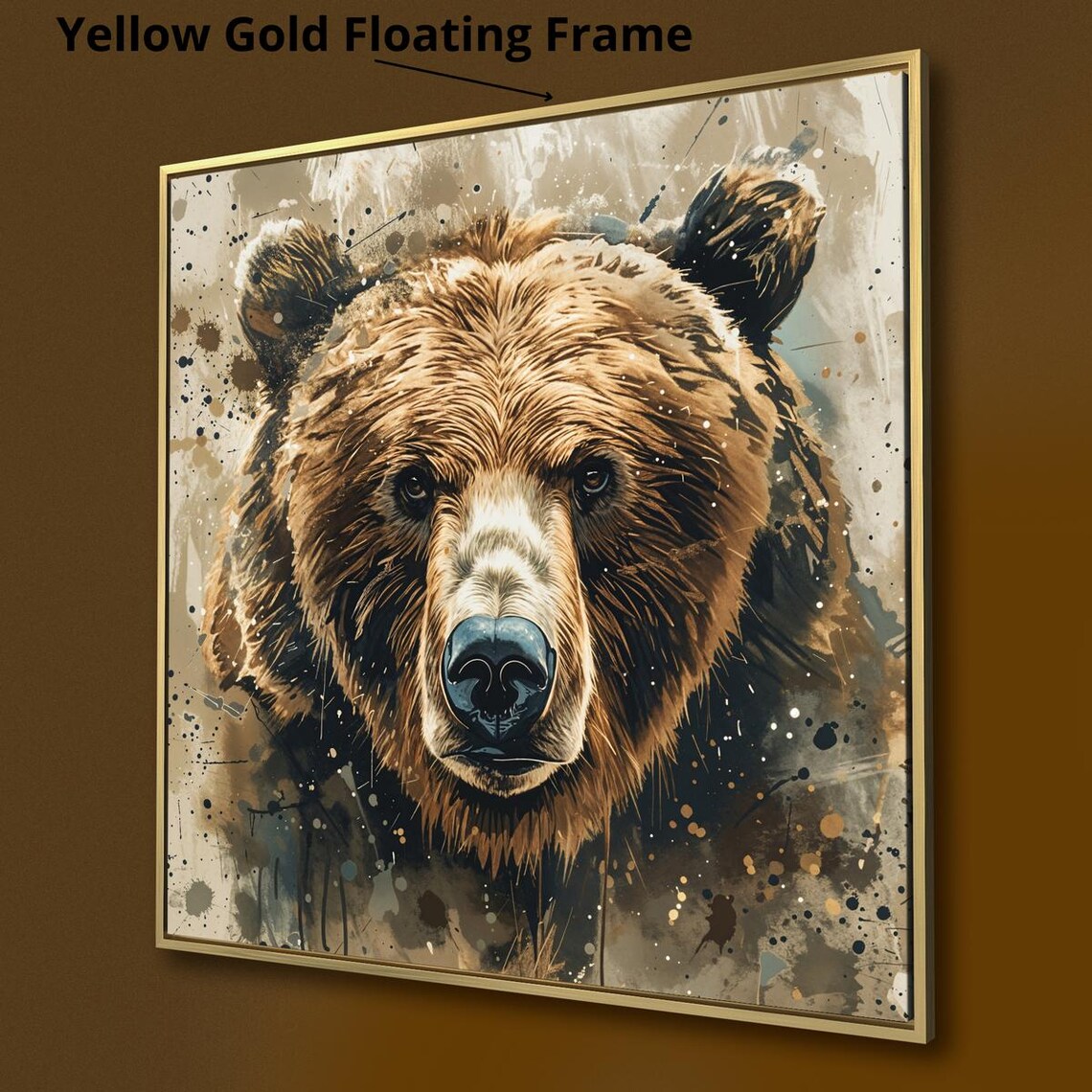 Powerful Grizzly Bear Close Up Brown Wildlife Portrait Poster - Image 3