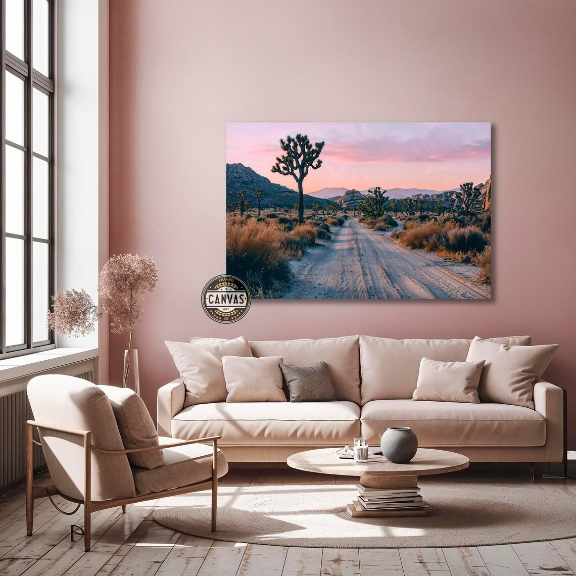Desert Sunrise Joshua Tree National Park Dirt Road Nature Wall Poster - Image 5