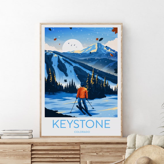Keystone Ski Print Colorado Ski Poster Wedding Gift Birthday