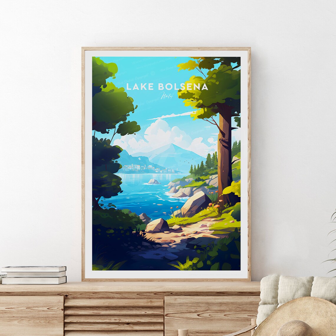 Lake Bolsena Italy Lakeside Trail Serene Nature Travel Poster - Image 2