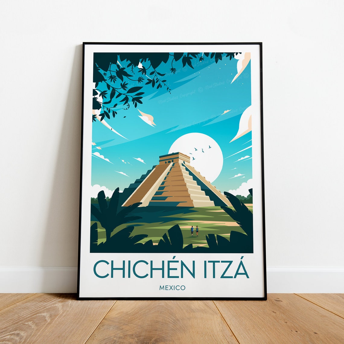 Chichen Itza Maya Pyramid Mexico Ancient Ruins Travel Poster - Image 2