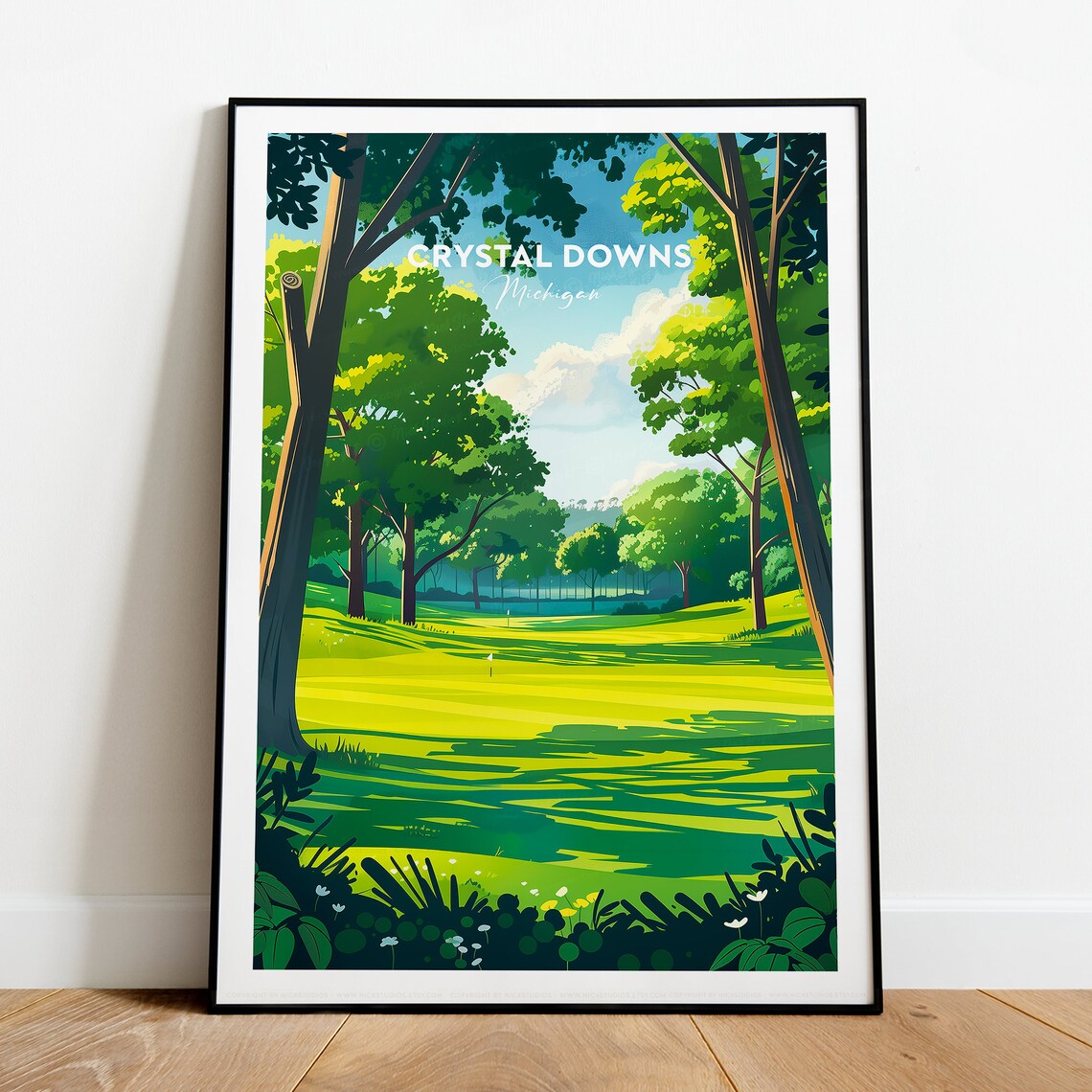 Crystal Downs Traditional Golf Print Michigan Crystal Downs Poster Crystal Downs Art Wedding Gift Birthday Poster Custom Text - Image 2