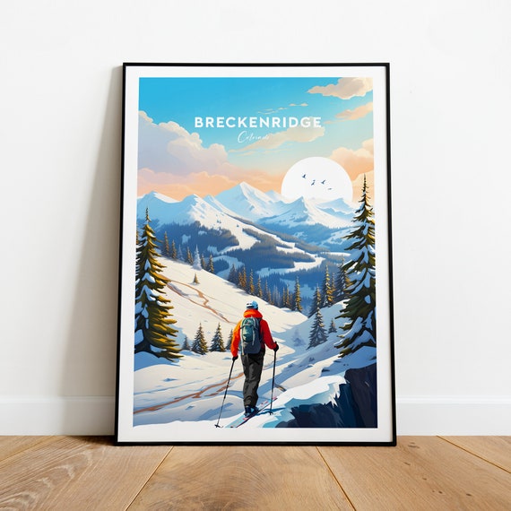 Breckenridge Traditional Ski Print Colorado Breckenridge Poster Breckenridge Print Wedding Gift