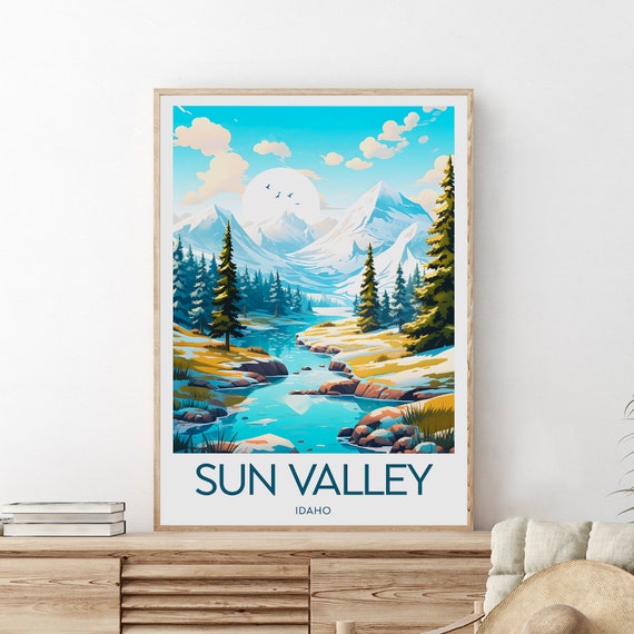 Sun Valley Travel Print Idaho Sun Valley Ski Poster Sun Valley Print Wedding Gift