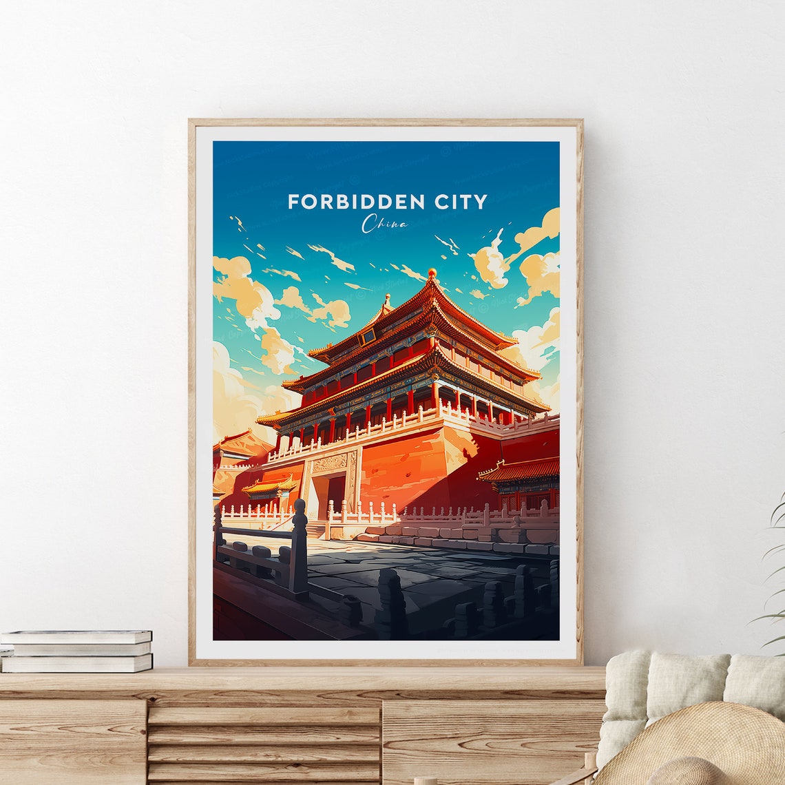 Forbidden City China Grand Red Palace Gate in Daylight Poster