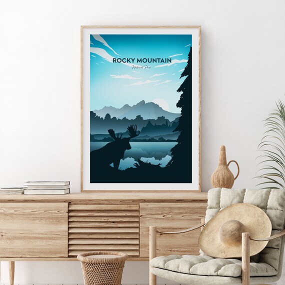Rocky Mountain National Park Moose Lake Peaks Dusk Scenic Poster