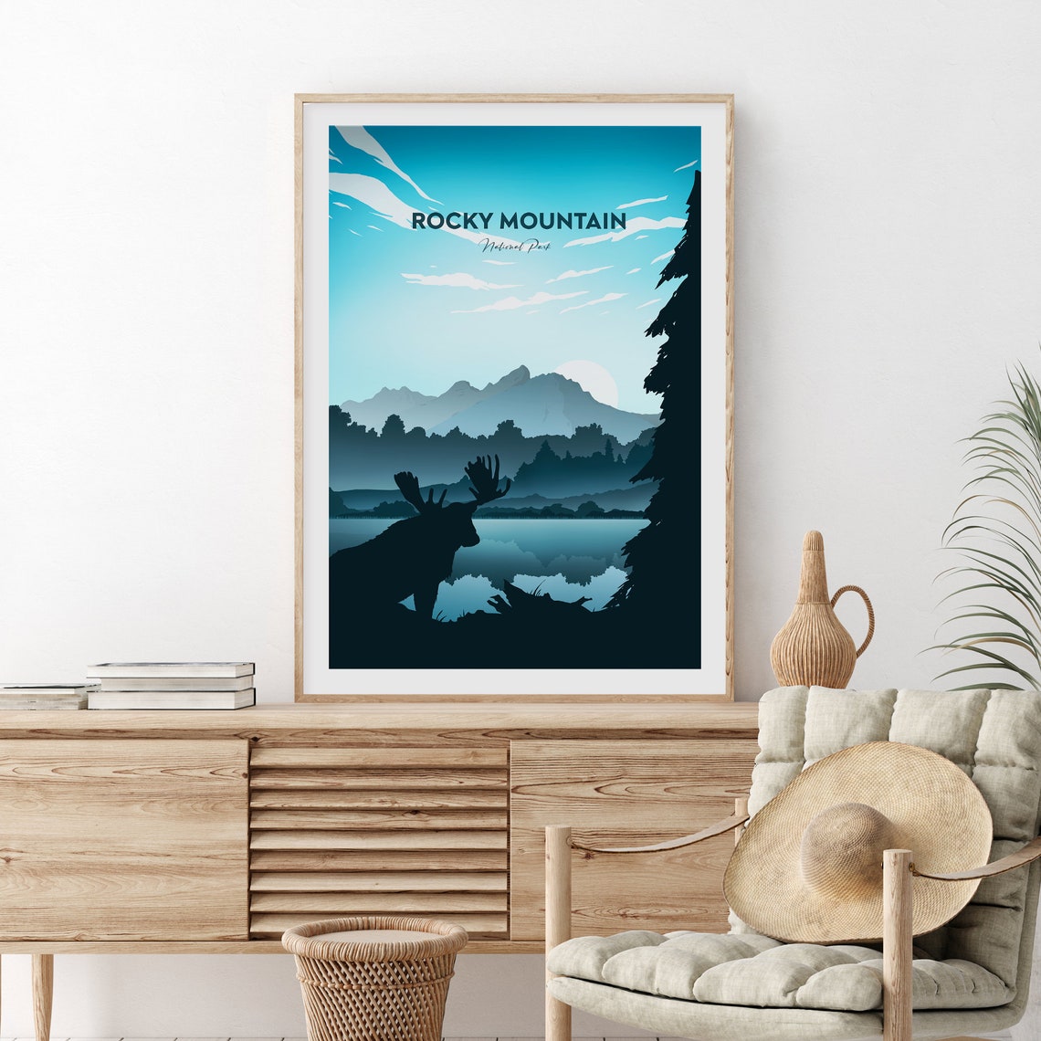 Rocky Mountain National Park Moose Lake Peaks Dusk Scenic Poster