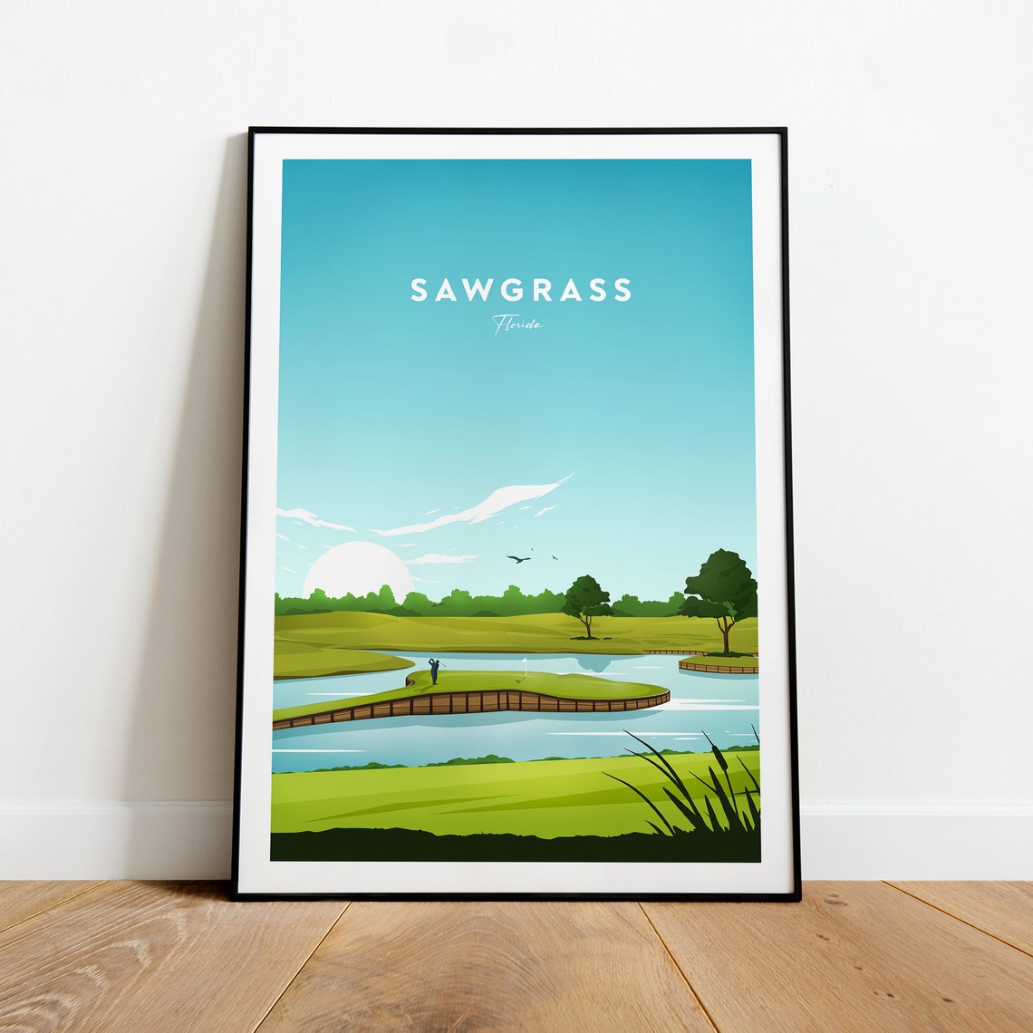 TPC Sawgrass Florida Golf Course Famous Island Green Sunset Poster