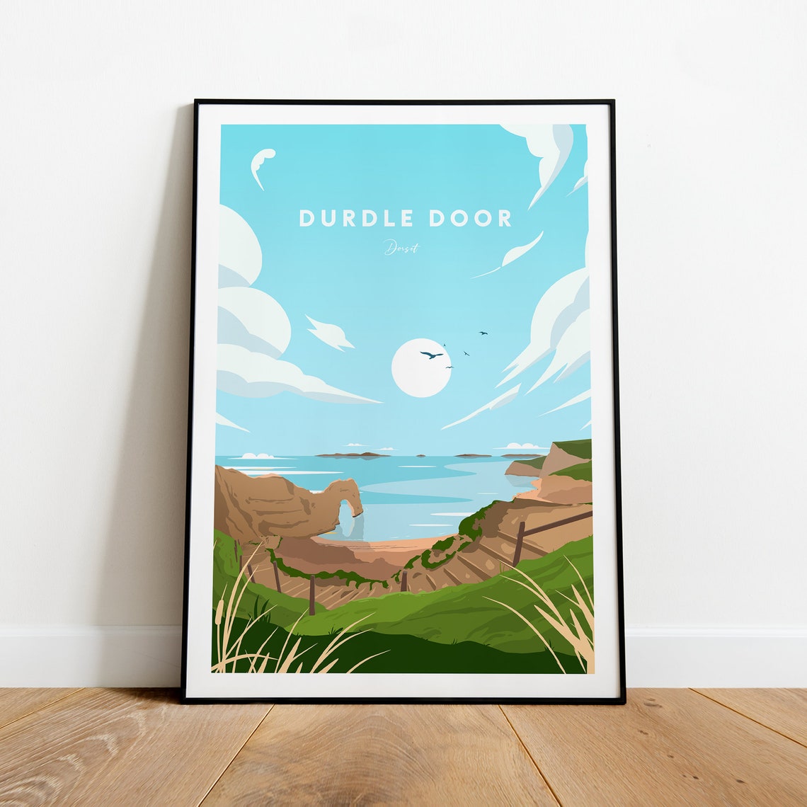 Durdle Door Limestone Arch over Dorset Jurassic Coast Bay Poster - Image 2