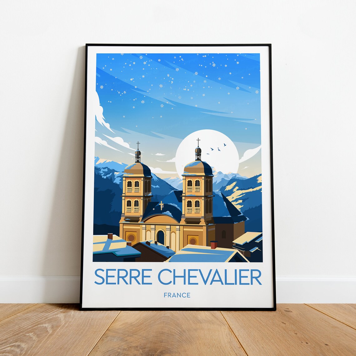 Serre Chevalier Travel Print France Serre Chevalier Poster Ski Poster France Resort Print Wedding Gift Birthday