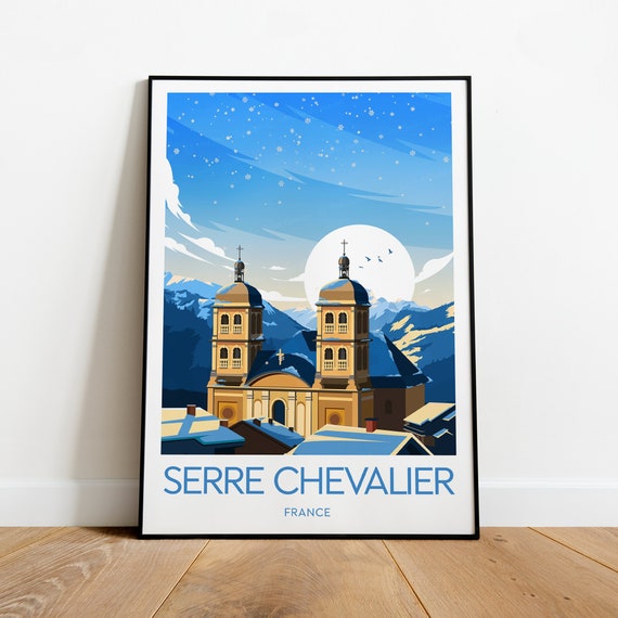 Serre Chevalier Travel Print France Serre Chevalier Poster Ski Poster France Resort Print Wedding Gift Birthday
