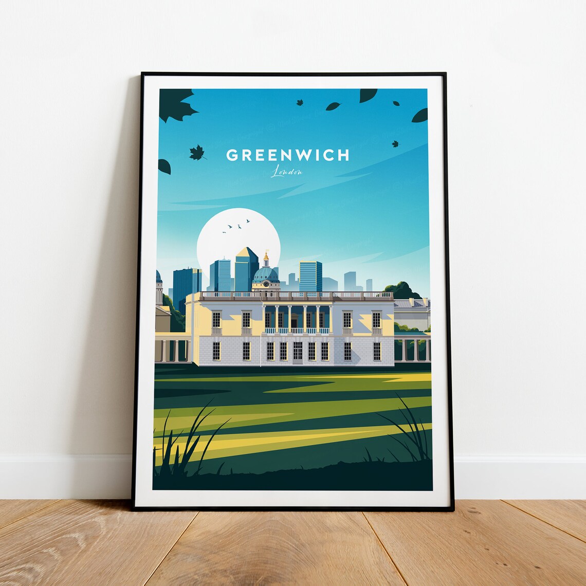 Greenwich London Riverside Palace Historic Landmark Thames Poster