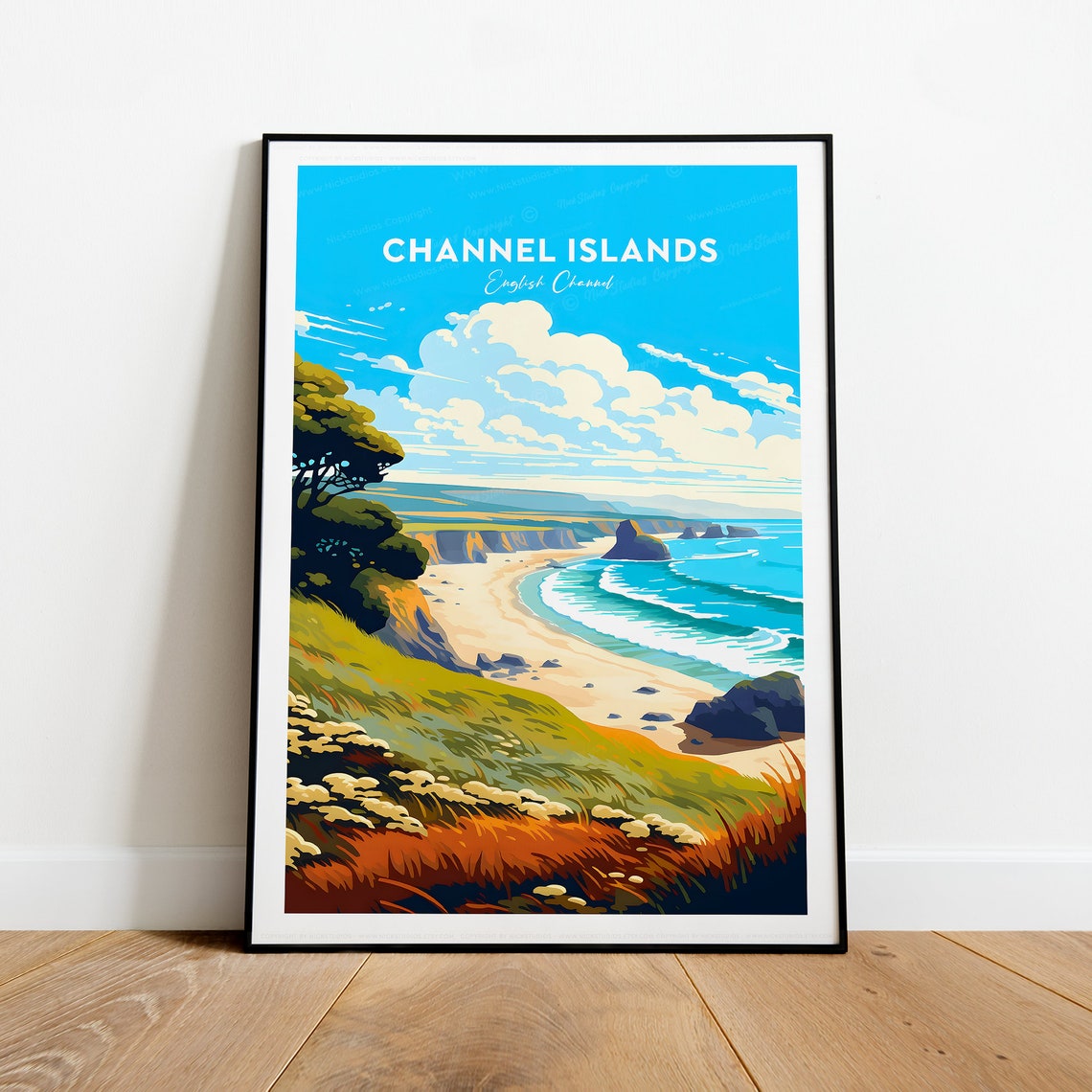 Channel Islands English Channel Beach Cliffs Turquoise Poster