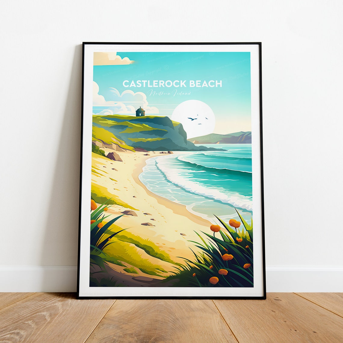 Castlerock Beach Northern Ireland Cliffs Sandy Shoreline Poster