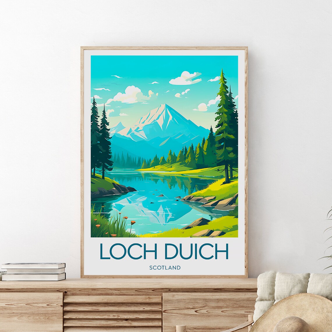 Scotland Loch Duich Highlands Pine Forest Lake Travel Poster